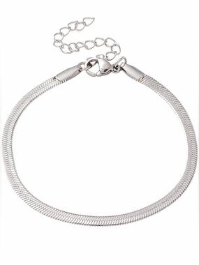 #127 Gold Plated Silver Herringbone Chain Bracelet